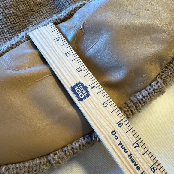 Aldo Hobo Purse Brown Knit Faux Crinkle Leather Shoulder Strap Boho - Picture 8 of 12